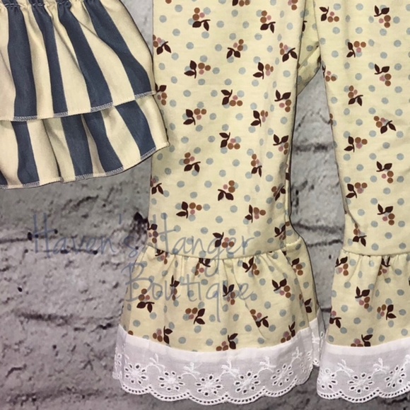 2pc. Stripes & Floral Pant Set #3 - Picture 4 of 5